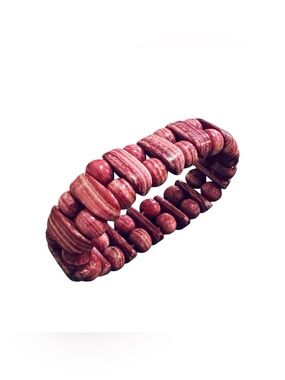 Pink Stone Beaded Stretch Bracelet